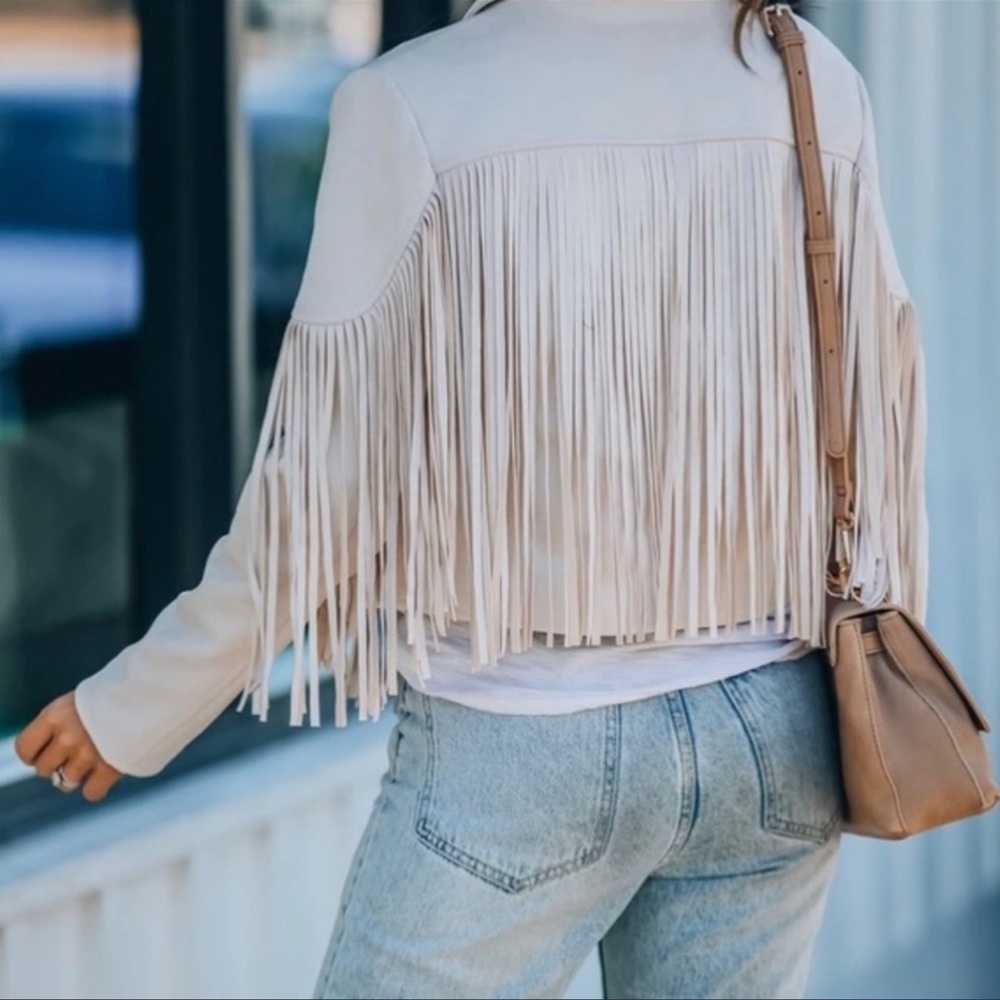 Faux Suede Fringe Jacket - Picture 3 of 3